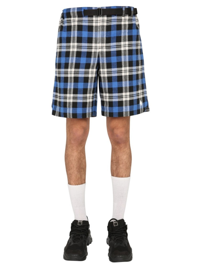 Marcelo Burlon Plaid Bermuda Shorts With Adjustable Belt