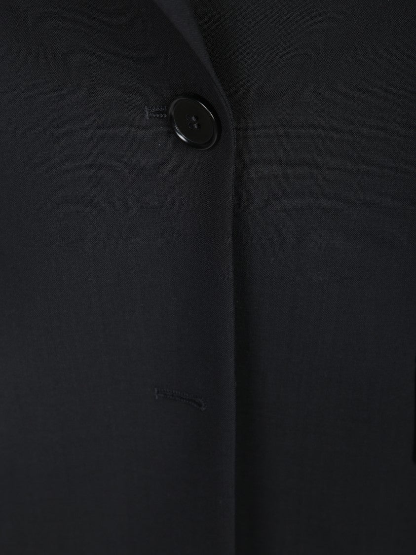 Msgm Tailored Black Jacket With Single Button Closure