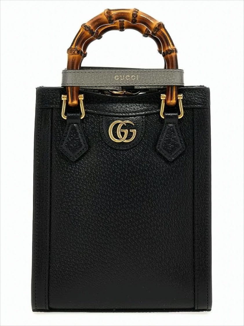 Gucci Textured Black Leather Tote Bag