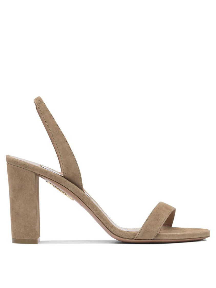 Aquazzura Block Heel Sandals With Slingback Strap