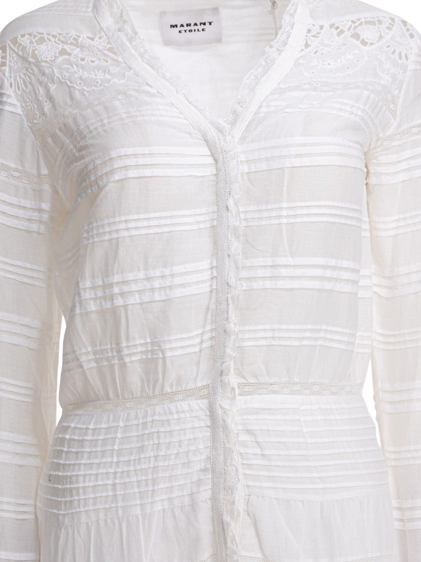 Isabel Marant Étoile Tiered White Dress With Lace Detailing