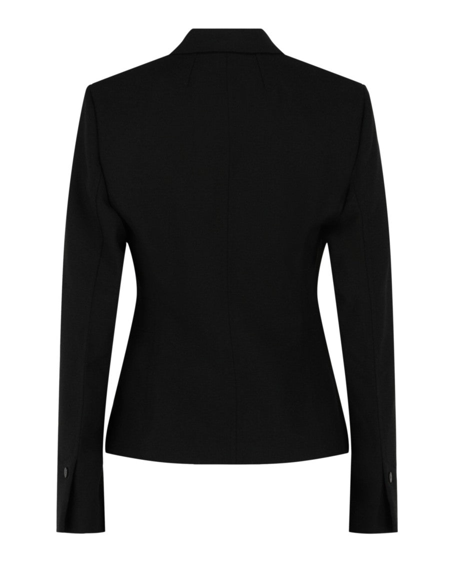 Ferragamo Fitted Wool Blend Blazer With Silk Lining