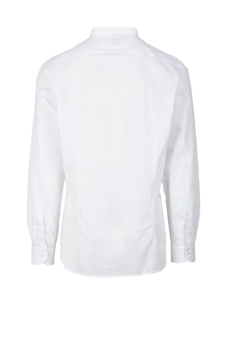 Brio White Mandarin Cotton Shirt
