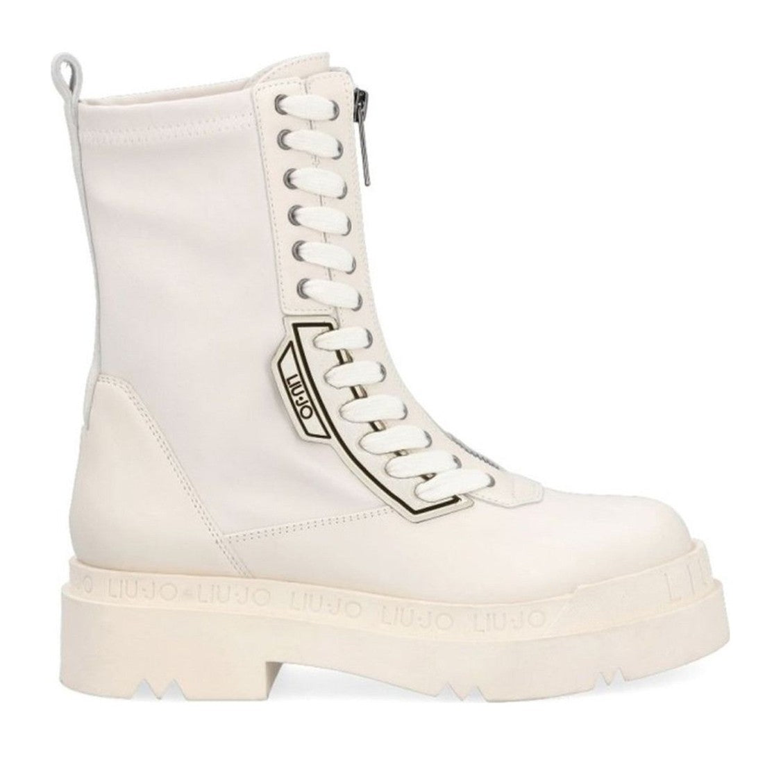 Liu Jo Beige Love 22 Leather Platform Boots