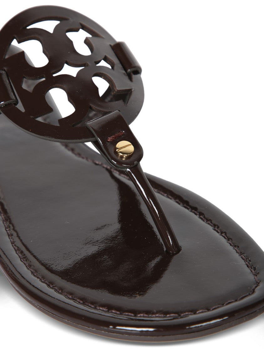Tory Burch Glossy Patent T-Strap Sandals