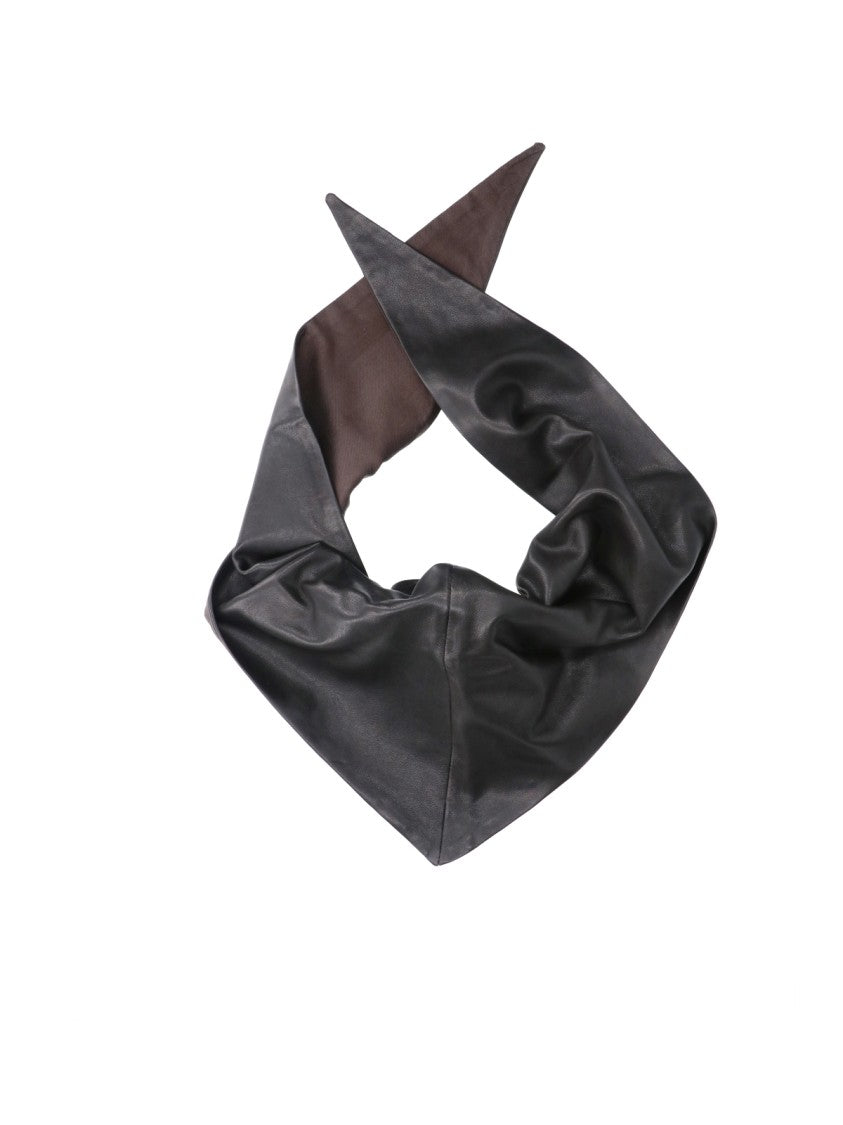 Lemaire Black Lambskin Leather Triangular Scarf