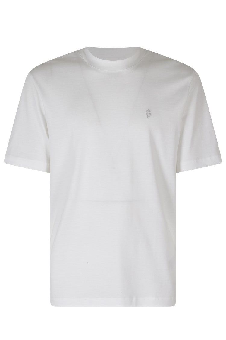 Eleventy Embroidered Logo Crewneck Cotton T-Shirt