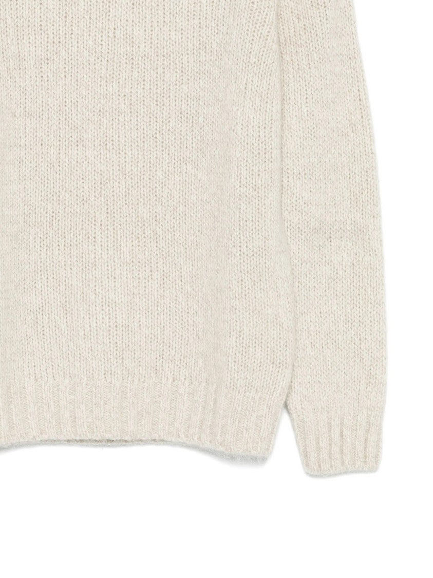 Lardini Textured Knit Sweater With High Round Neckline