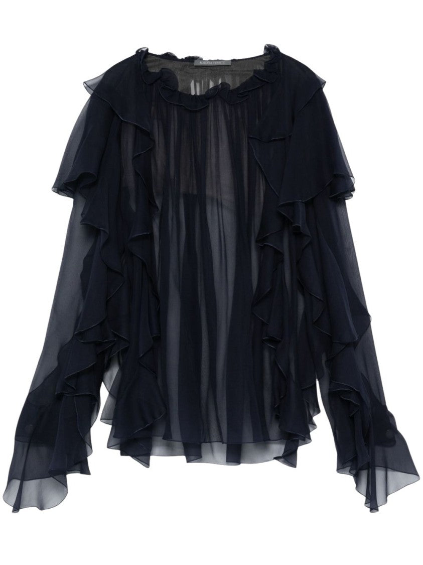 Alberta Ferretti Silk Sheer Blouse