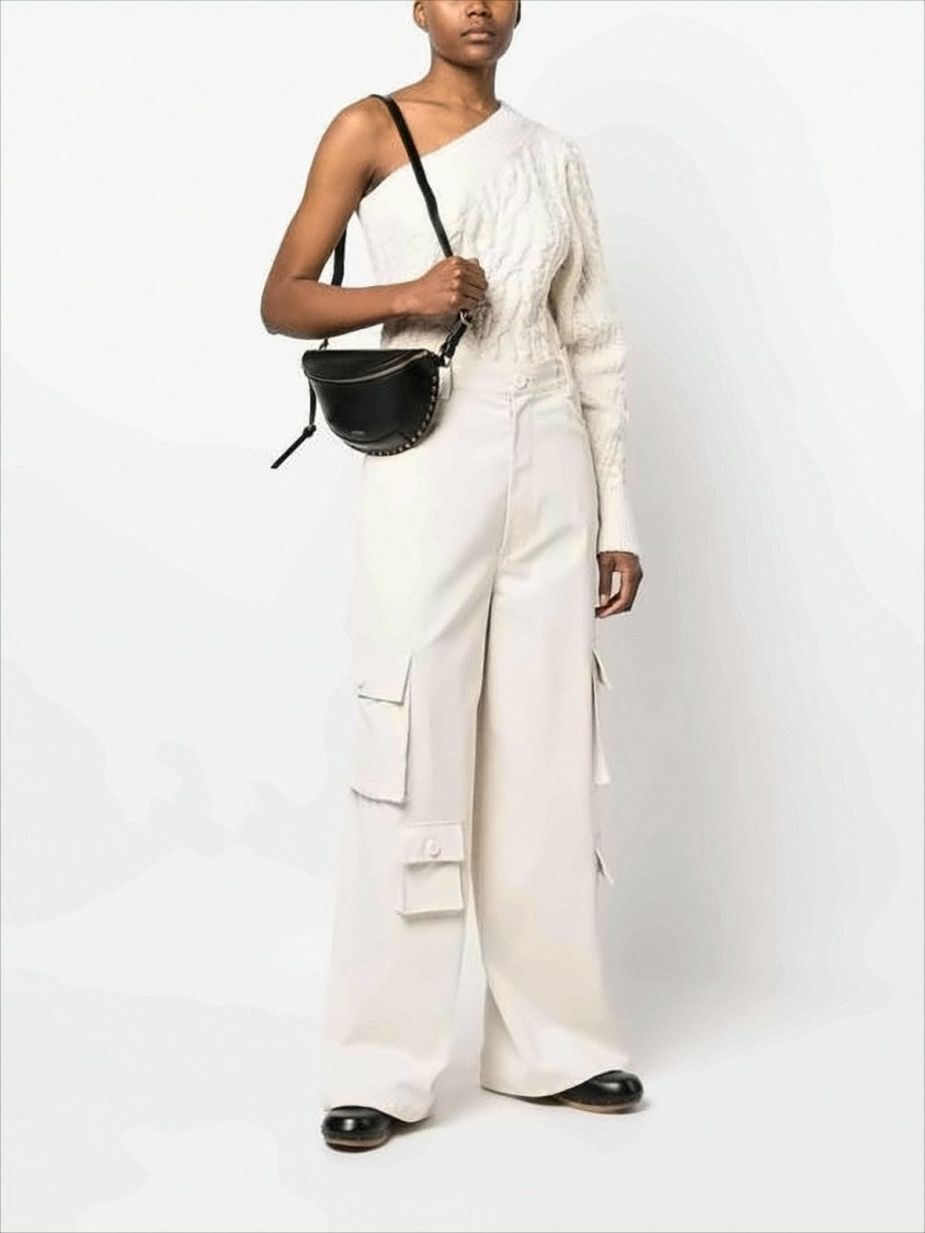 Isabel Marant Crescent-Shaped Shoulder Bag With Gold-Tone Studs