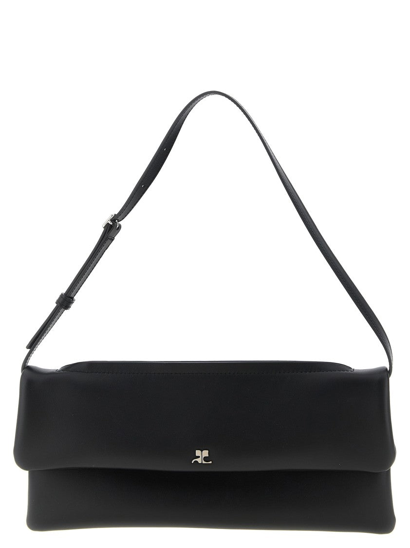 Courrèges Calf Leather Wrist Clutch With Magnetic Closure And Versatile Strap