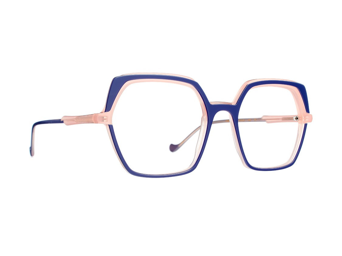 Caroline Abram Navy Blue Ninon Geometric Sunglasses