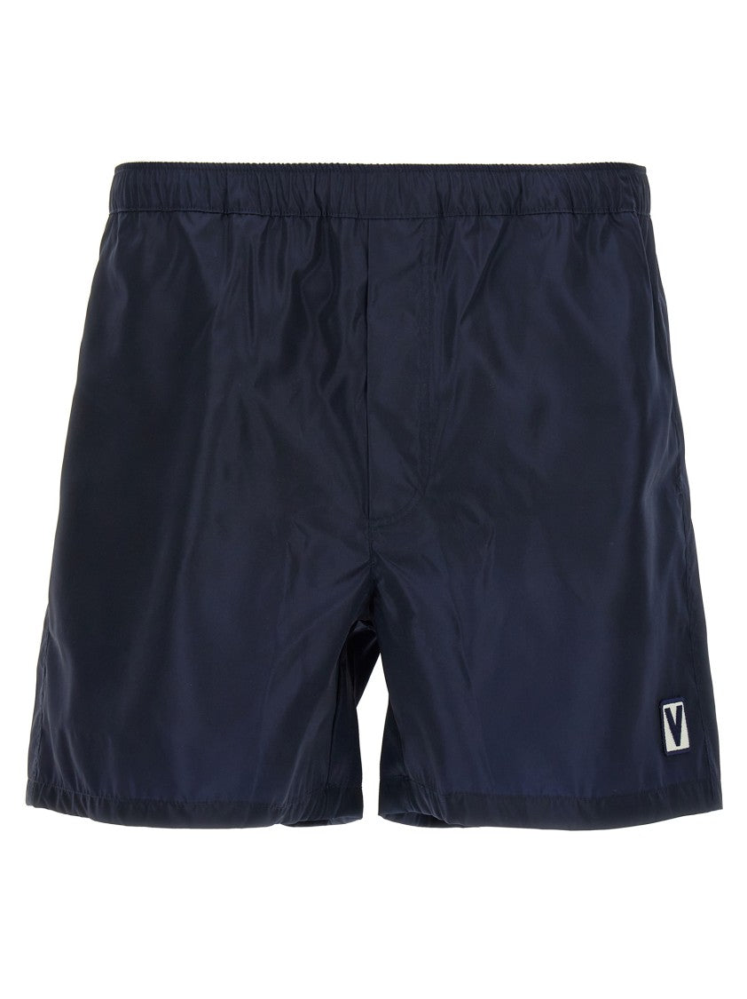 Valentino Garavani Nylon Swimsuit With 'Chez Valentino' Patch