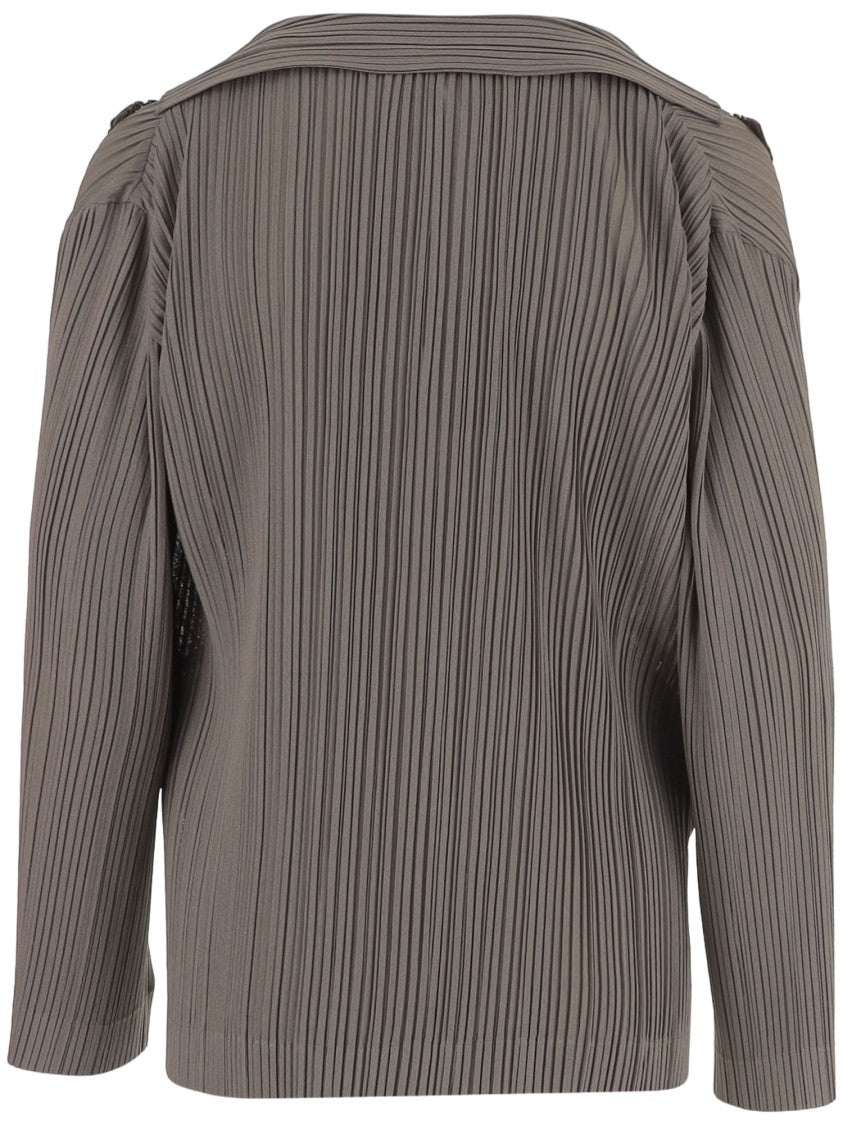 Giorgio Armani Taupe Polyester Knit Sweater