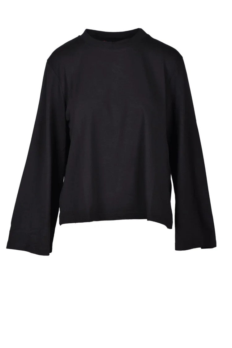 Wild Cashmere Black Crew Neck T-Shirt