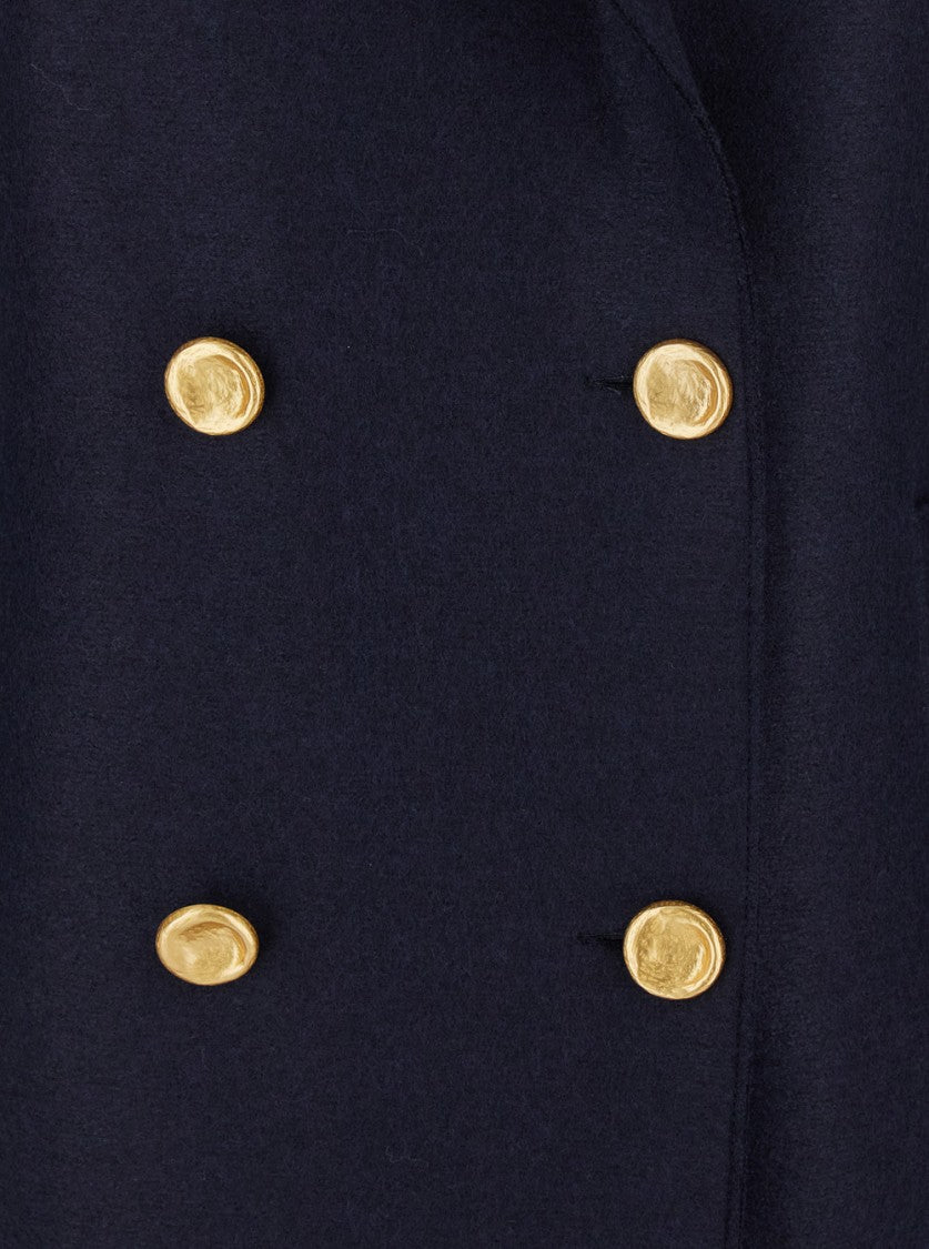 Harris Wharf London Double Breasted Golden Buttons Coat