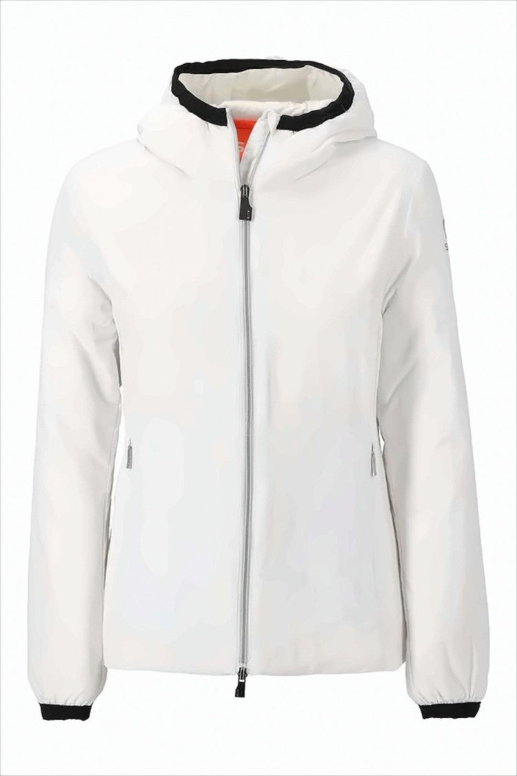 Suns Lightweight White Puffer Jacket With Adjustable Hood