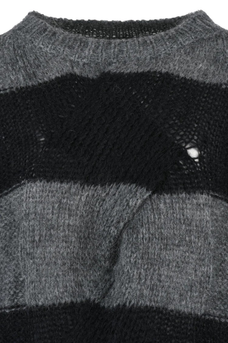 Dondup Mohair Crewneck Sweater - Black/Grey