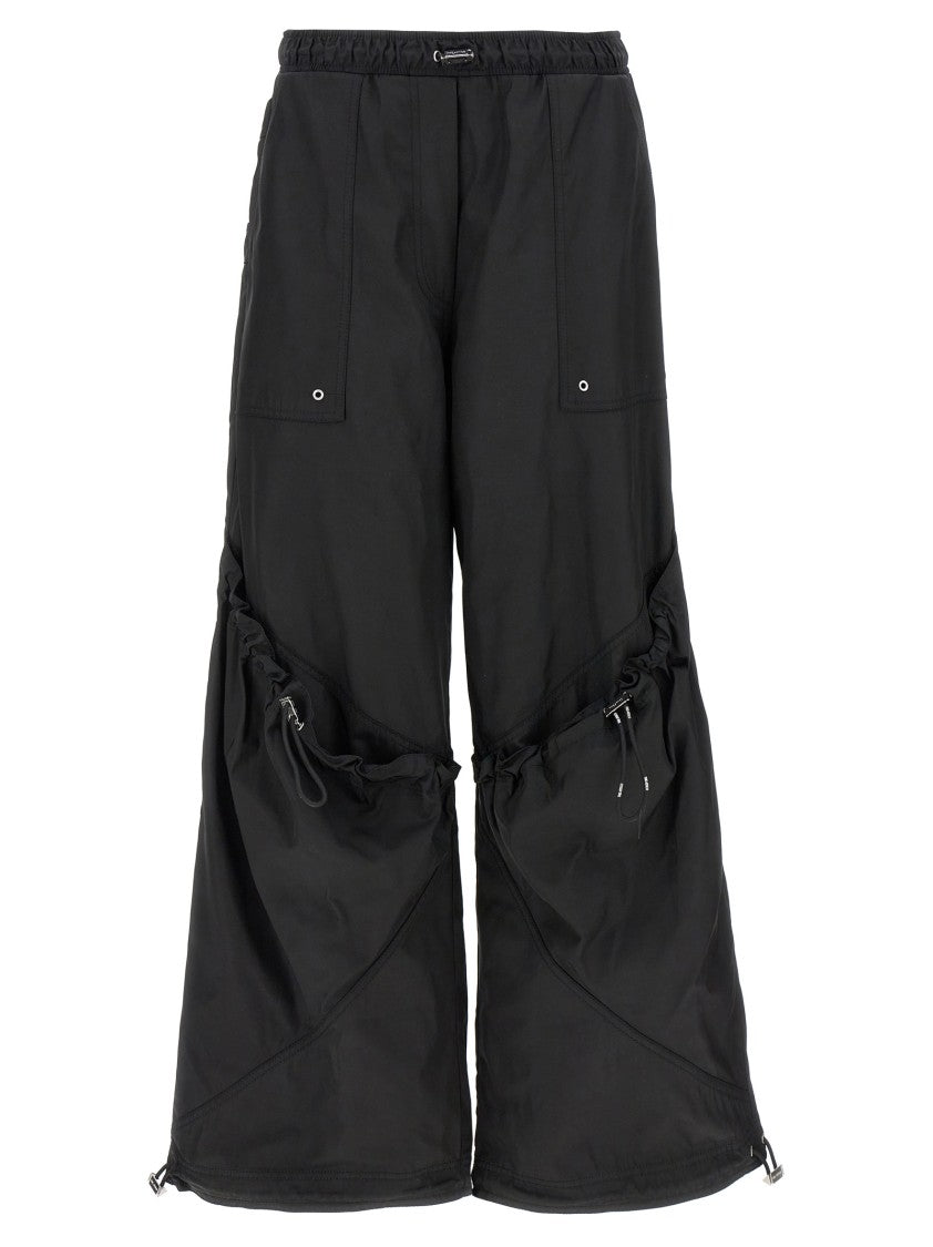 The Attico Relaxed-Fit Black Pants With Adjustable Drawstring