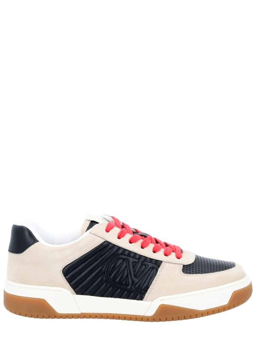 Valentino Garavani Low-Top Contrasting Panel Leather Sneakers