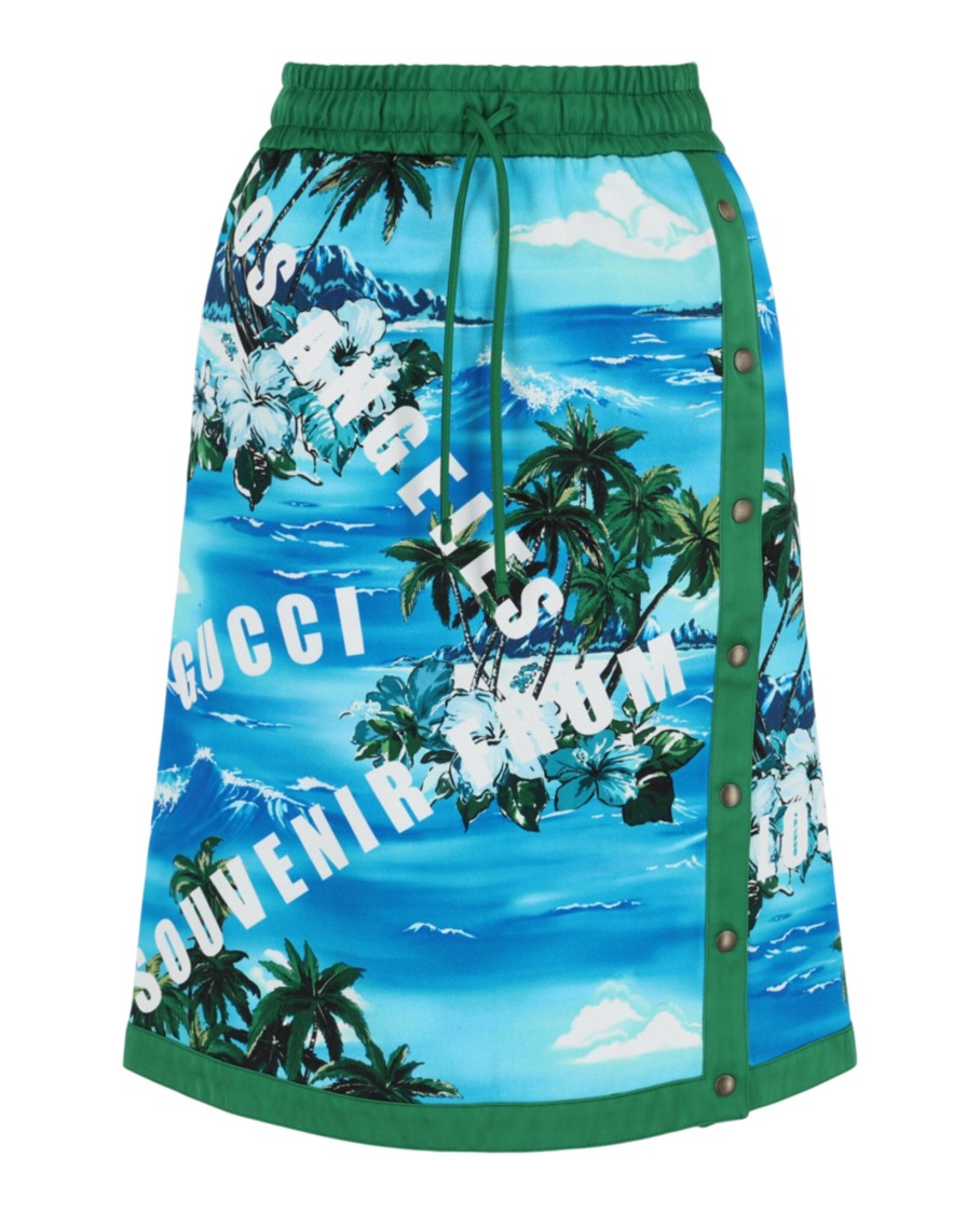 Gucci Hawaiian Printed Knee-Length Skirt