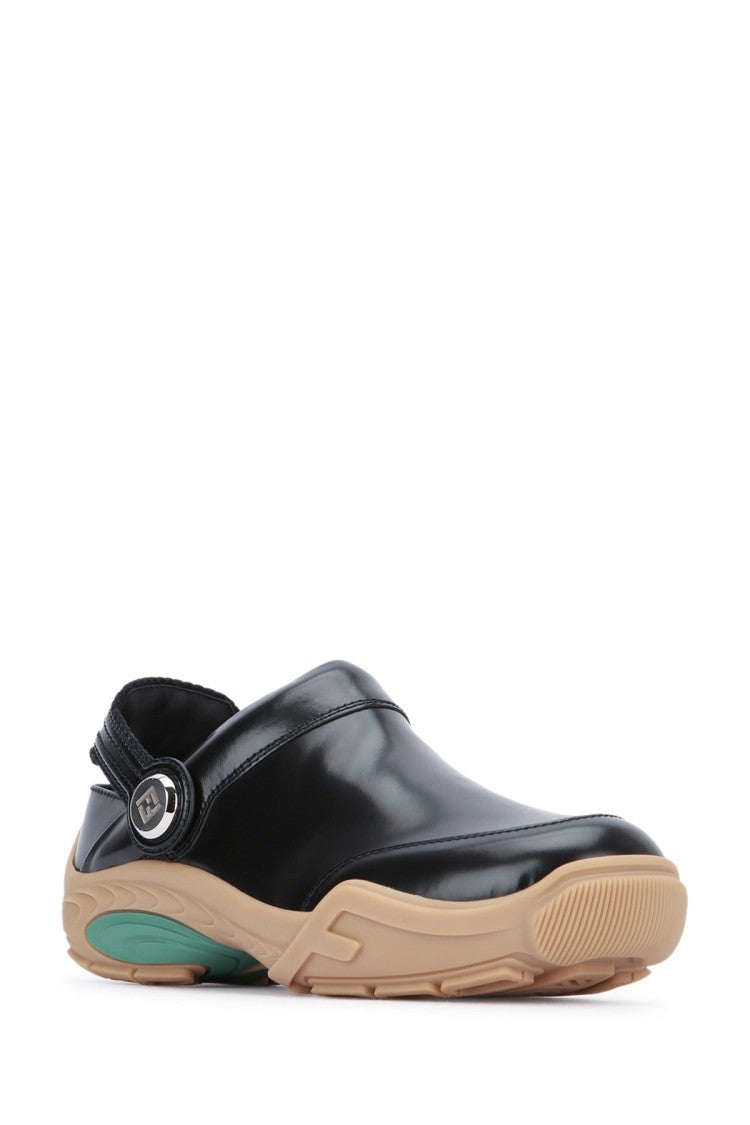 Fendi Glossy Black Leather Moccasin