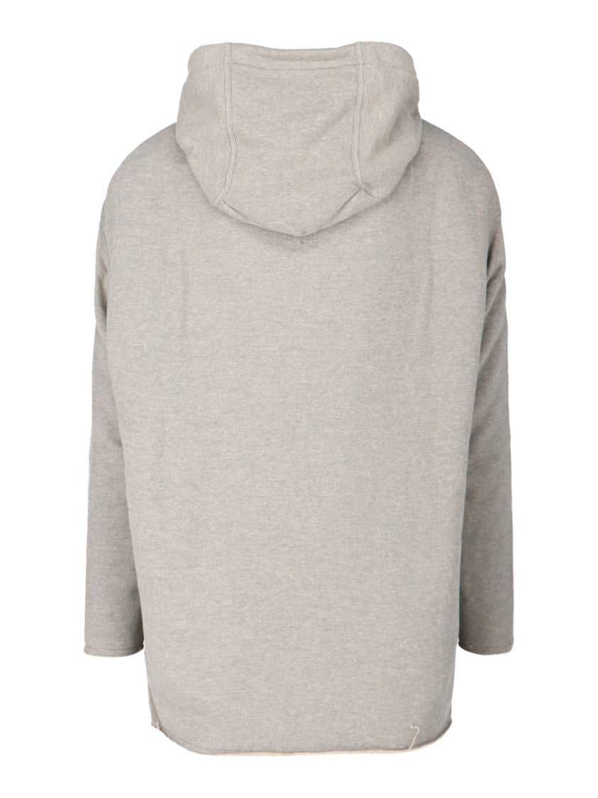 Drkshdw By Rick Owens Heather Grey Loose-Fitting Hoodie With Contrasting Interior