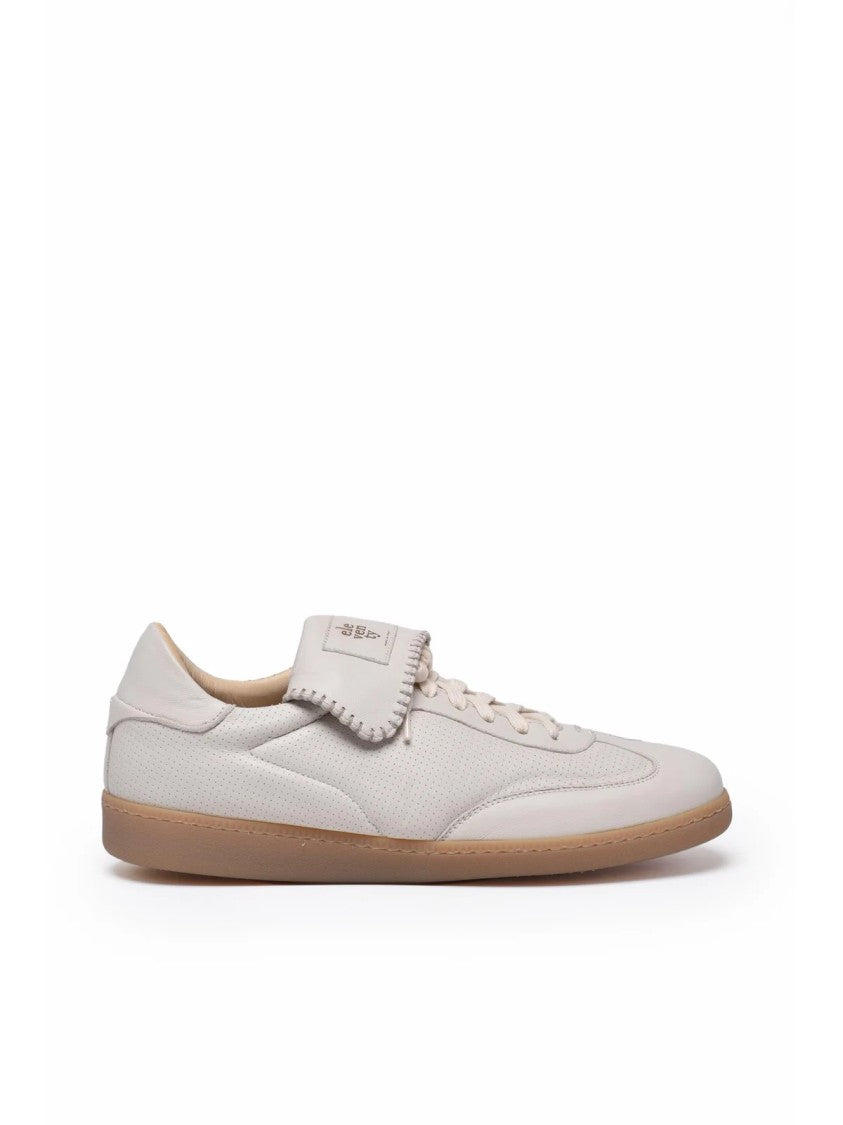 Eleventy White Leather Rubber Sneakers