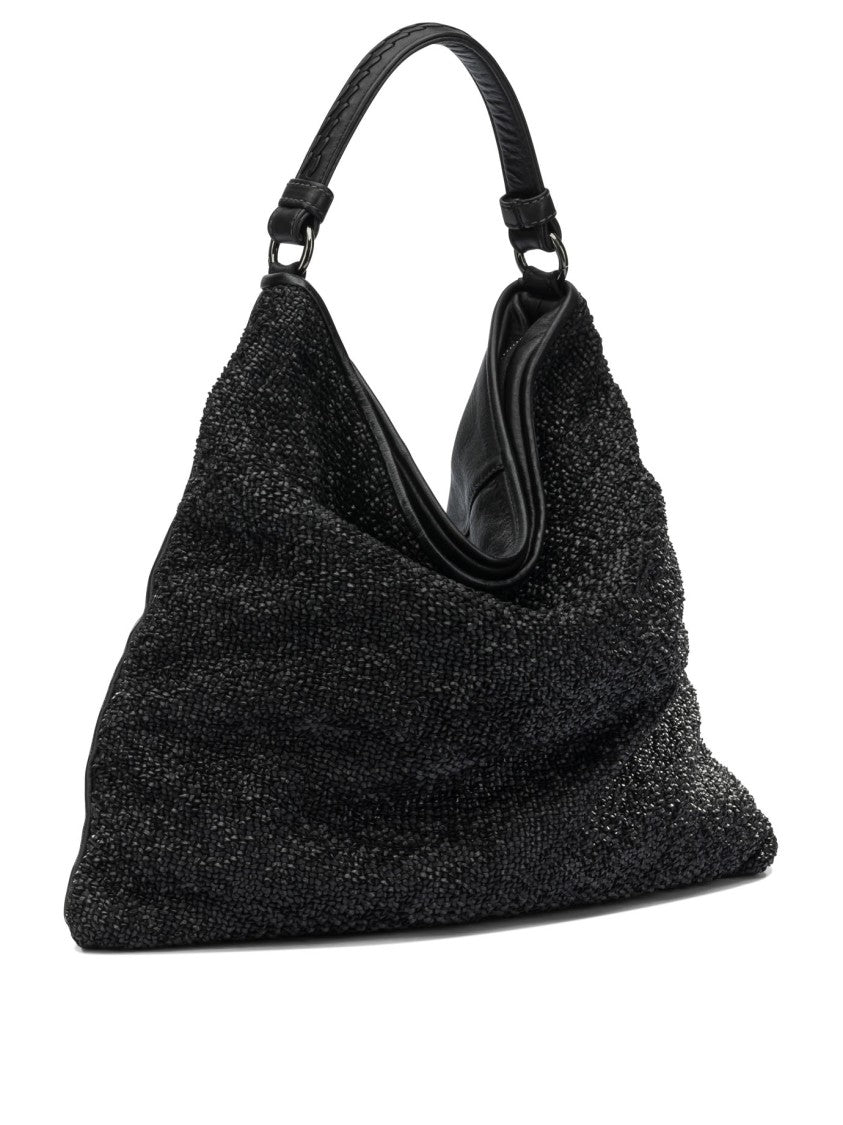 Giancarlo Nevola Spacious Textured Black Leather Shoulder Bag
