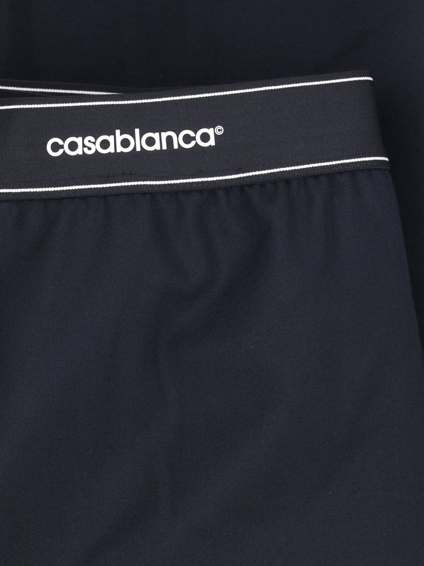 Casablanca Black Virgin Wool Straight-Leg Pants