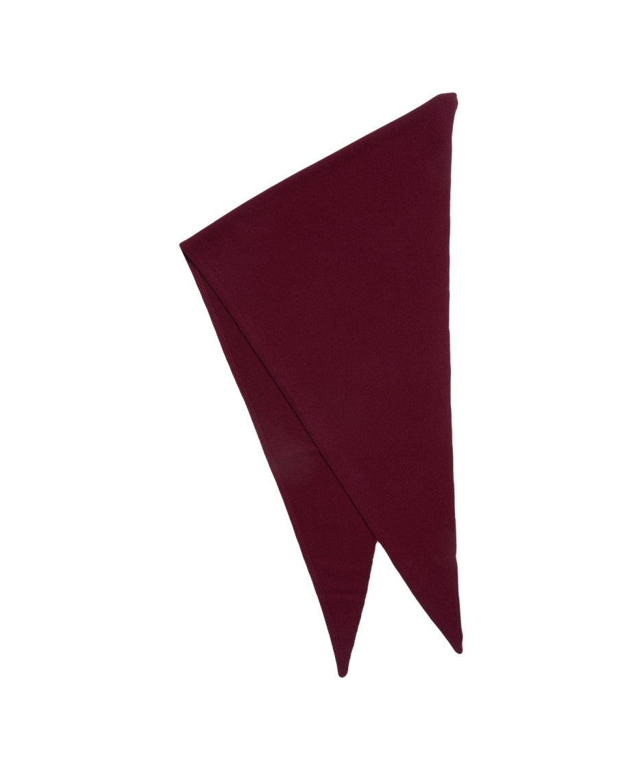 Mvm Triangular Burgundy Scarf In Soft Knit Fabric