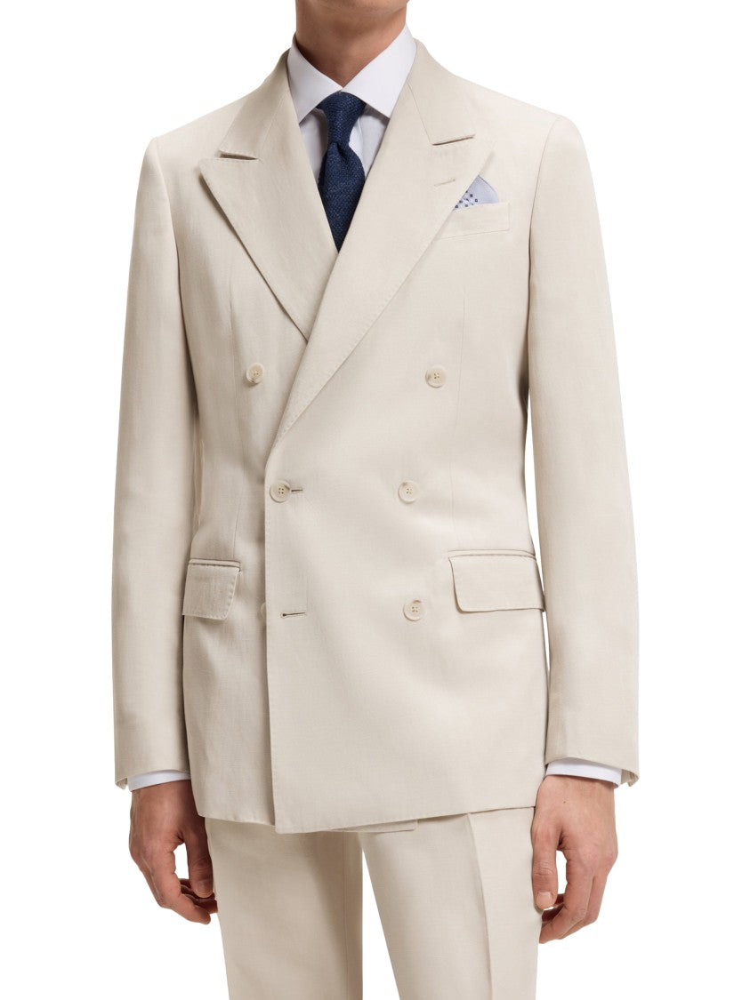 Boss Double-Breasted Jacket With Wide Lapels And Tailored Fit