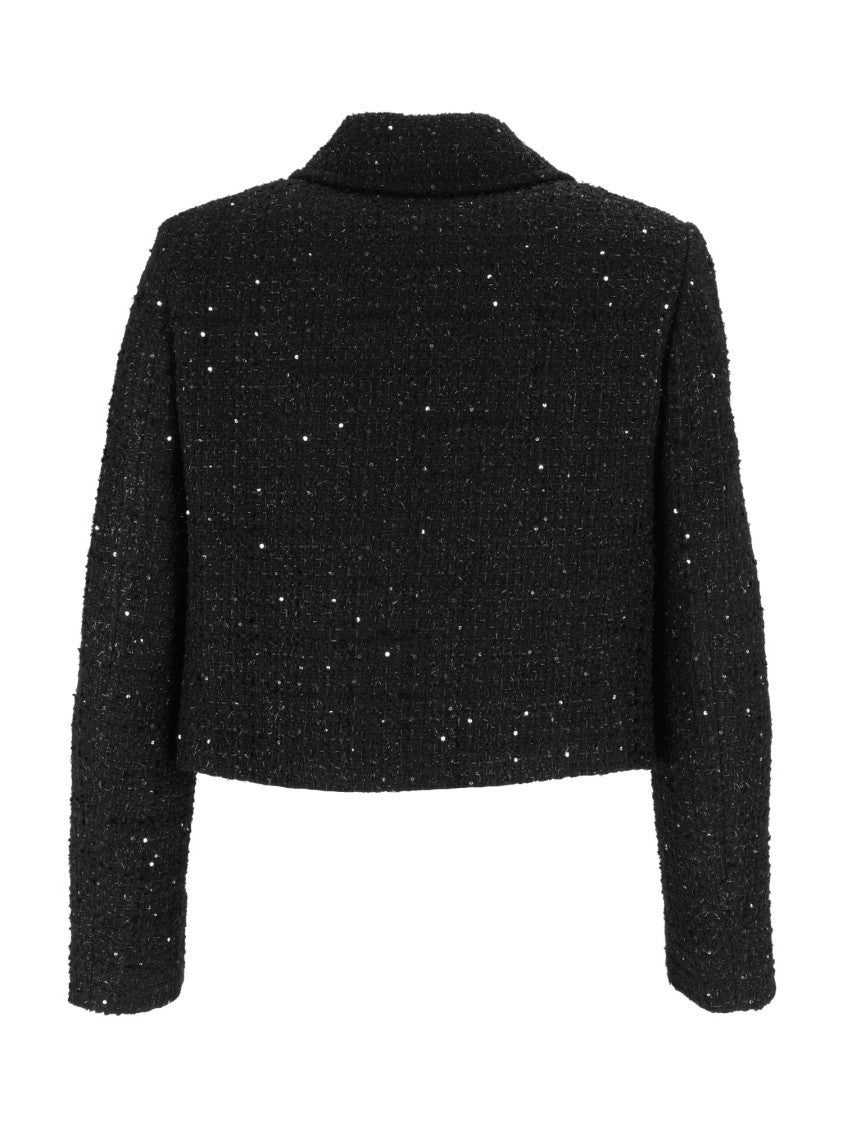 Fay Cropped Textured Tweed Jacket