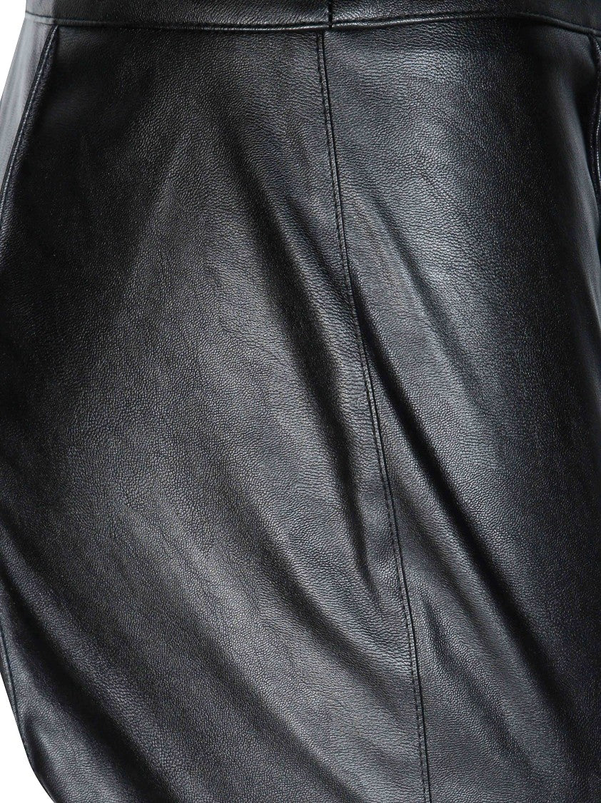 Elisabetta Franchi Black Faux-Leather Flared Pants