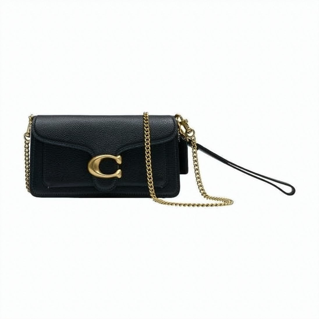 Coach Textured Cow Leather Shoulder Bag With Gold Emblem