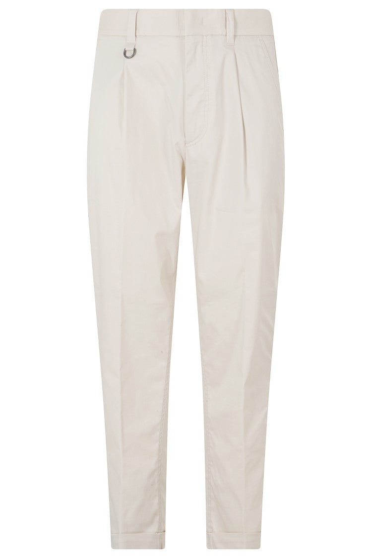 Paolo Pecora Beige Flush-Pockets Cotton Slim-Leg Pants