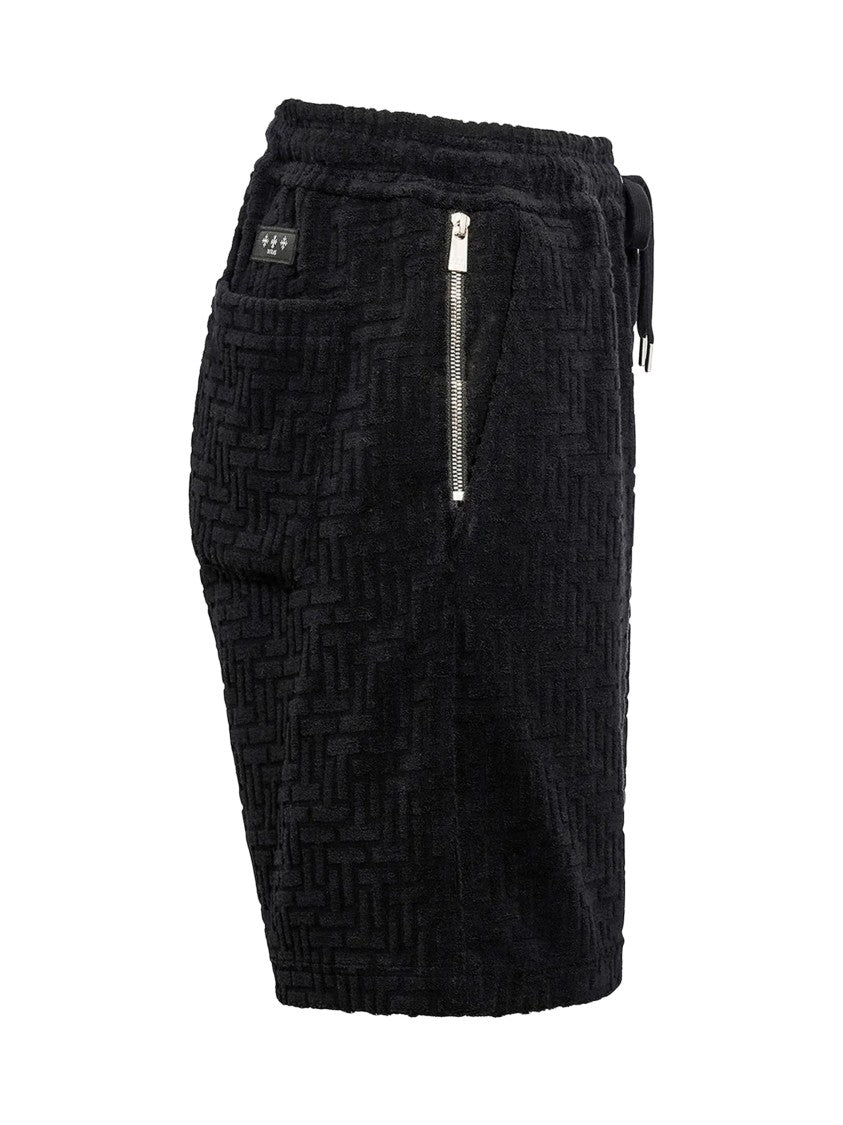 Tatras Black Textured Shorts With Adjustable Drawstring