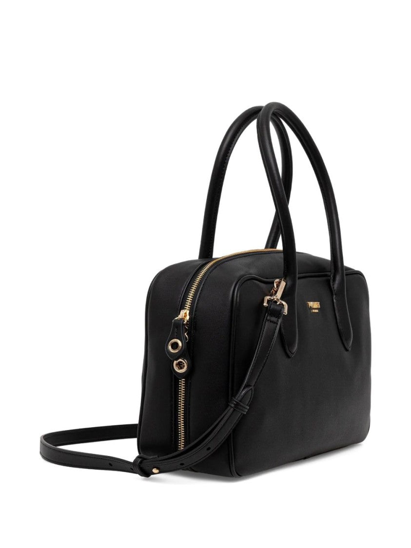 Twin-Set Structured Black Bag With Minimalist Design