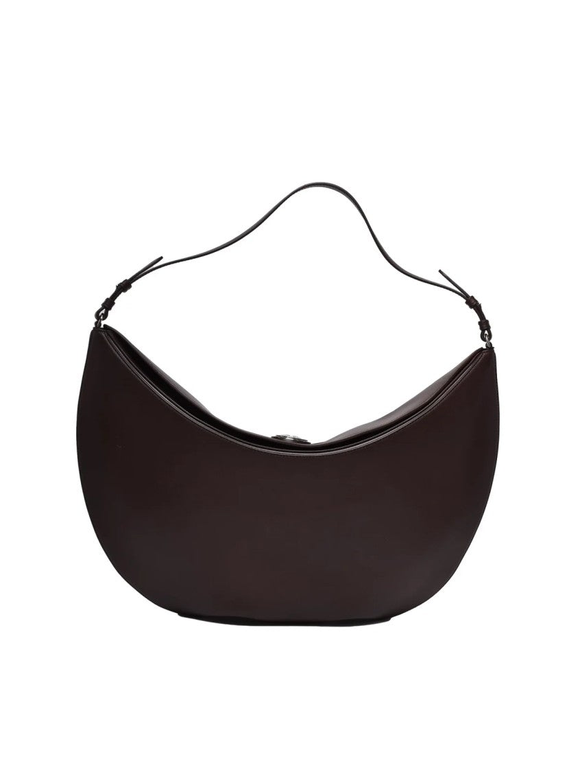 Jacquemus Half Moon Shoulder Bag In Smooth Leather With Magnetic Closure