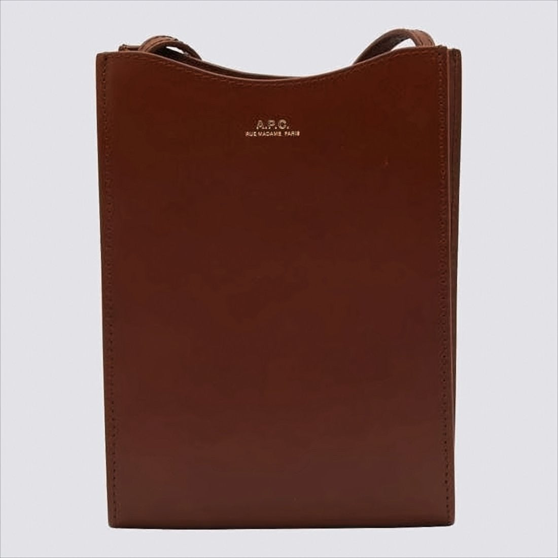 A.P.C. Rectangular Brown Leather Shoulder Bag