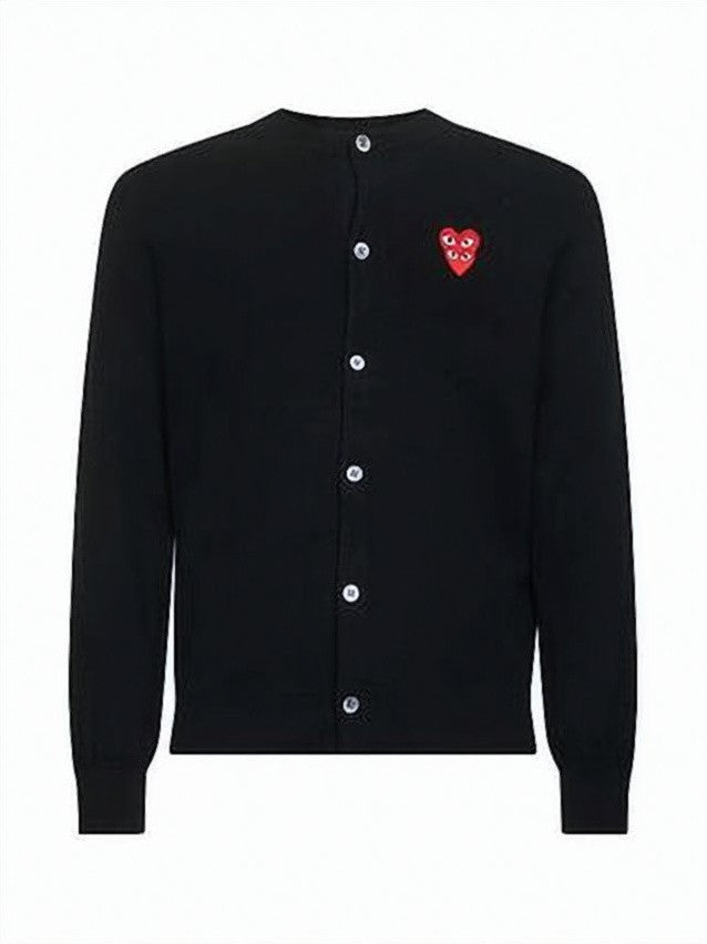 Comme Des Garçons Button-Down Black Wool Cardigan