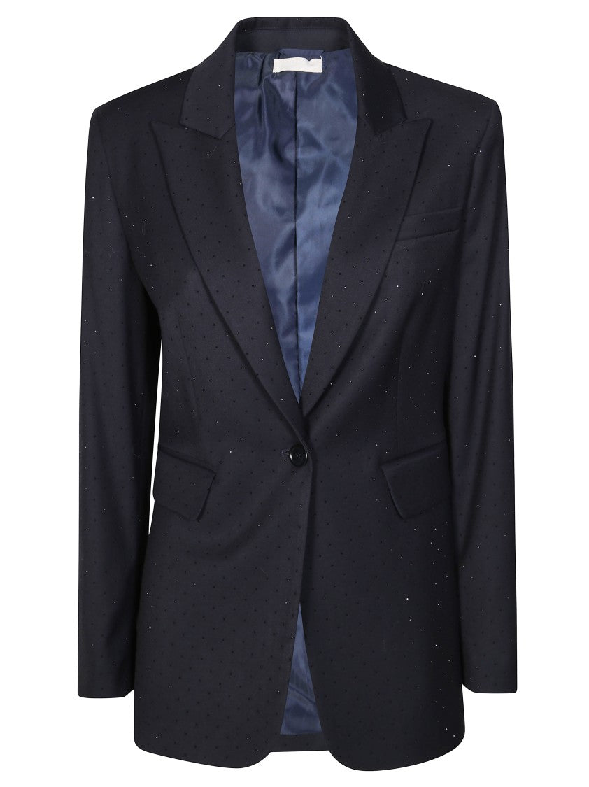 Liu Jo Fitted Black Jacket With Strass Embellishments