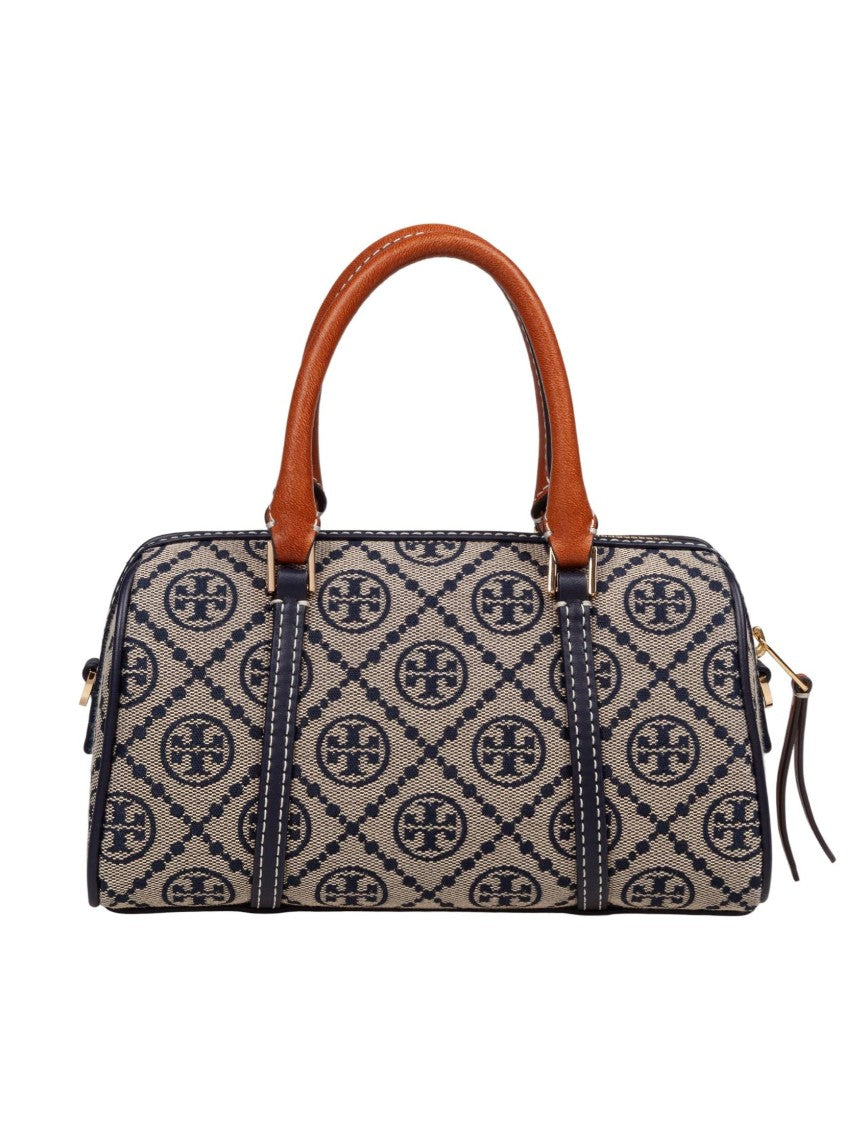 Tory Burch Monogram Bucket In Printed Cotton Monogram Blue