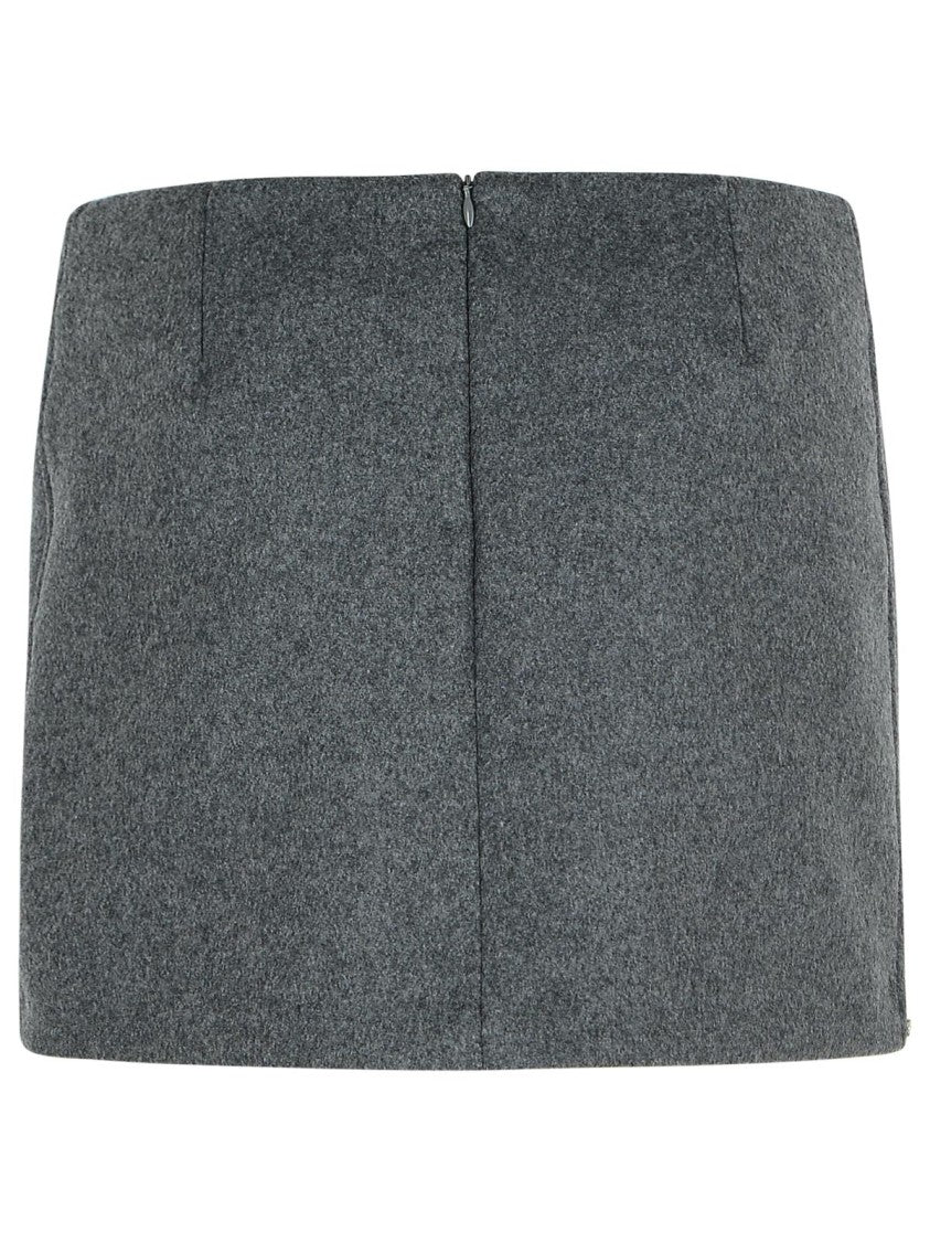 Sportmax 'Poggio' Grey Virgin Wool Skirt