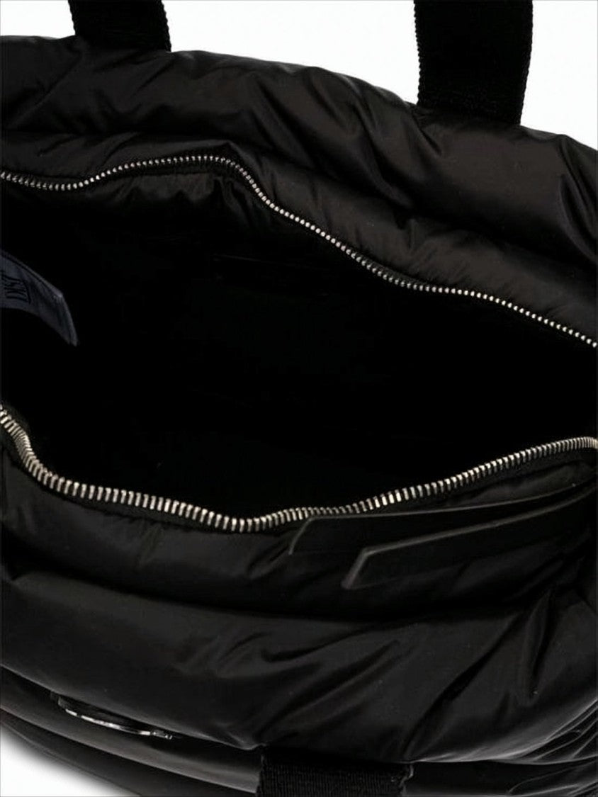 Moncler Quilted Black Tote Bag With Padded Design
