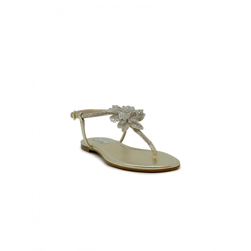 Ninalilou 351171Fr/3 Platinum Nappa Flat Sandal