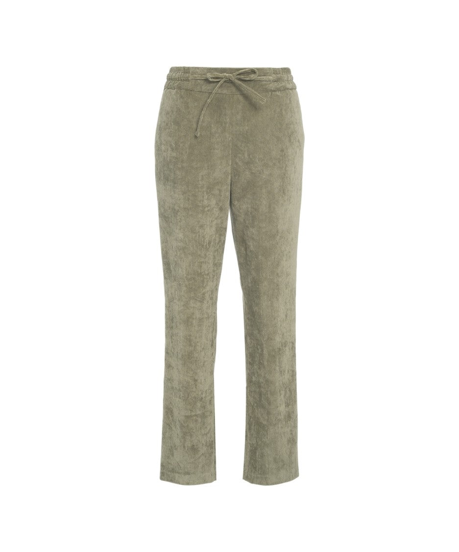 Gender Green Corduroy Trousers With Straight Cut
