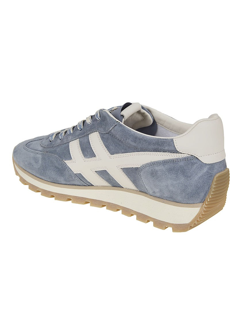Hogan Grey Calfskin Sneakers With Cushioned Tongue