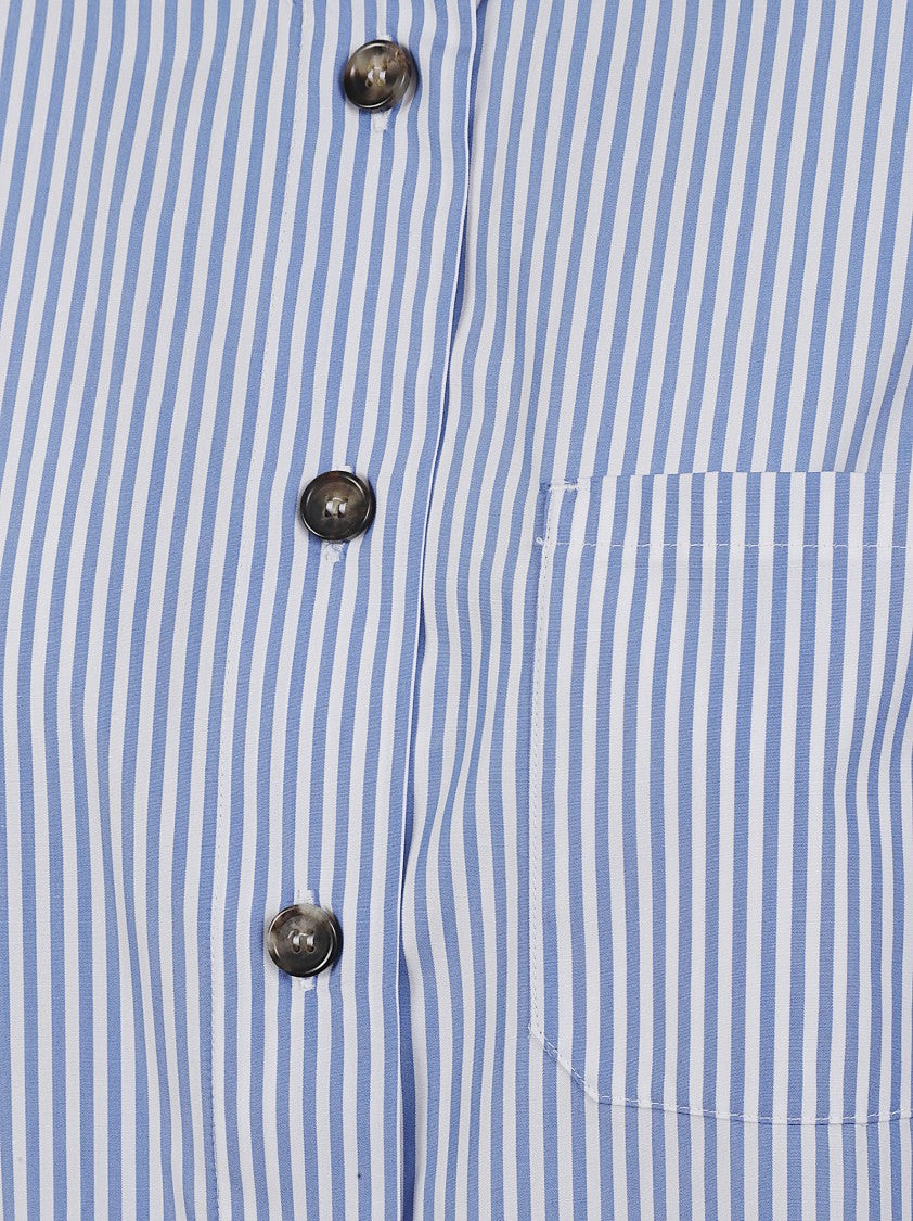 Max Mara Classic Striped Shirt With Mandarin Collar