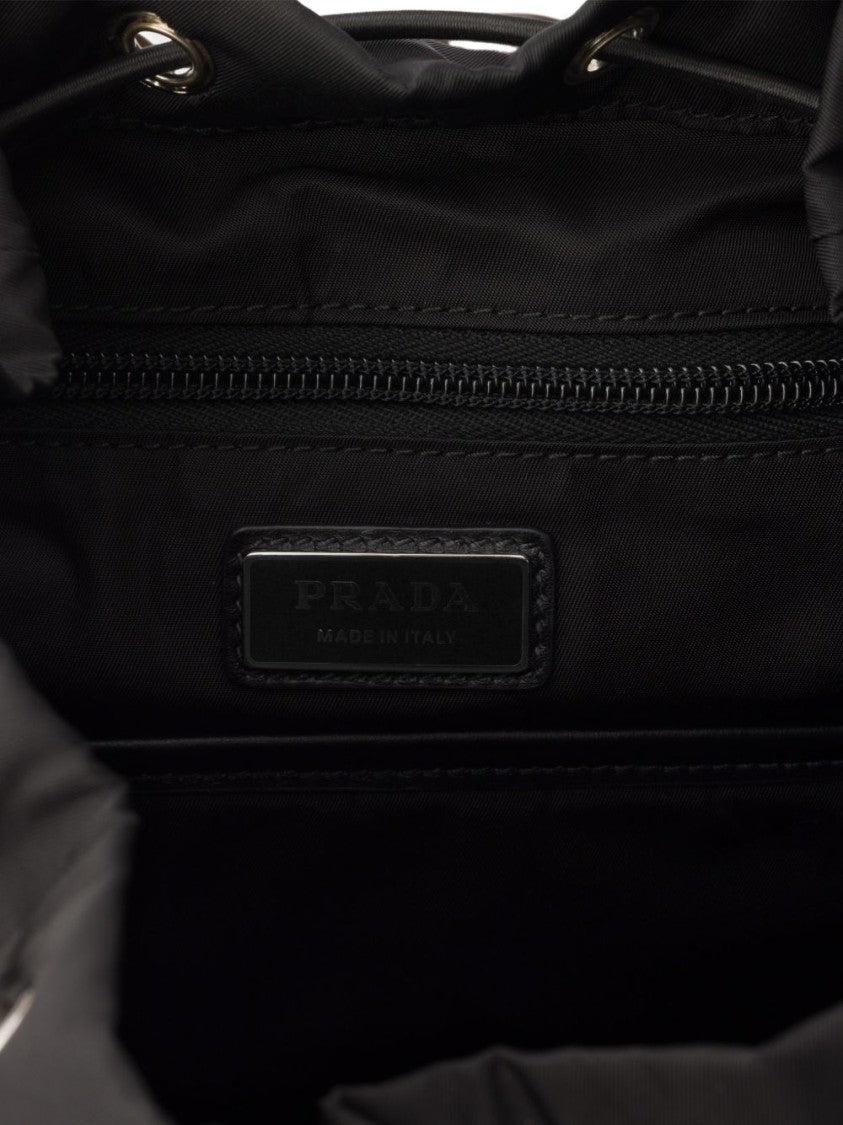 Prada Black Re-Nylon Leather Multiple Pockets Backpack